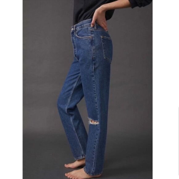 Free People We The Free High Rise Lasso Jeans Ripped Knee - Picture 4 of 13